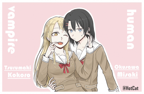 Vampire Kokoro and Human Misaki - BanG Dream! (Doujinshi)